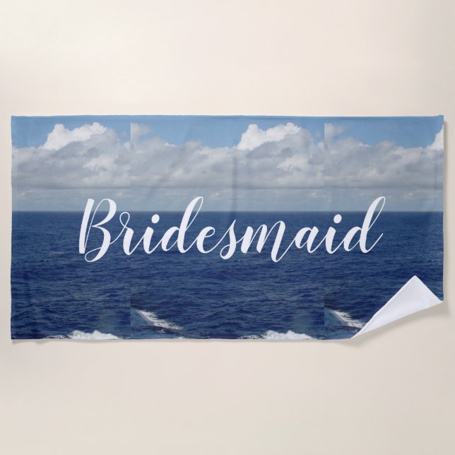 Toalha De Praia Bridesmaid Ocean Waves Beach Towel (Frente)
