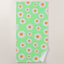 Toalha De Praia Bright Daisy Pattern - Acessório Floral de Verão -