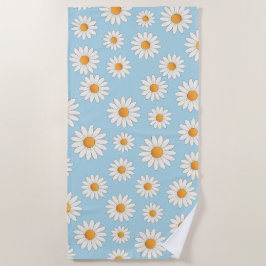Toalha De Praia Bright Daisy Pattern - Acessório Floral de Verão -