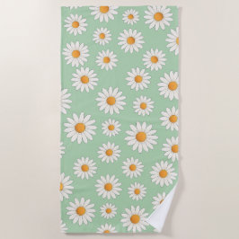 Toalha De Praia Bright Daisy Pattern - Acessório Floral de Verão -