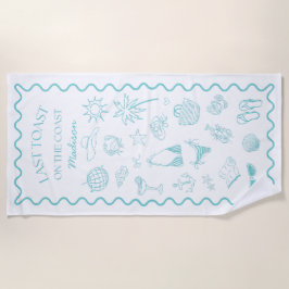 Toalha De Praia Brindes Caprichosos na Turquesa Costeira