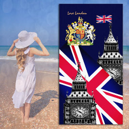 Toalha De Praia British Flag towel, Big Ben, Grã-Bretanha, Londres