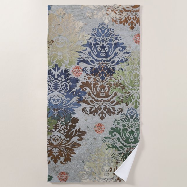 Toalha De Praia Brokatmuster aus einer Stoffkollage (Frente)