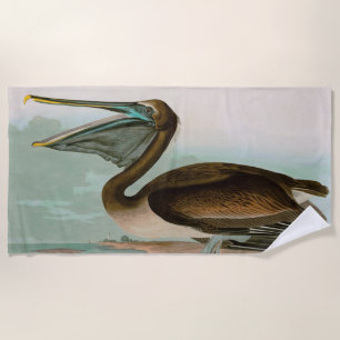 Toalha De Praia Brown Pelican Birds of America Audubon Impressão
