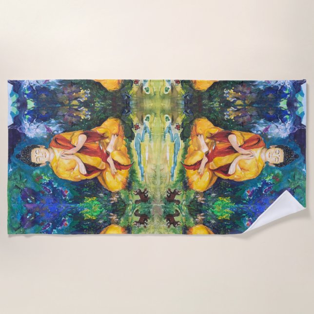 Toalha De Praia Buda na Garden Maureen Girard (Frente)