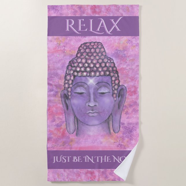 Toalha De Praia Buddha Beach Towel (texto personalizável) (Frente)