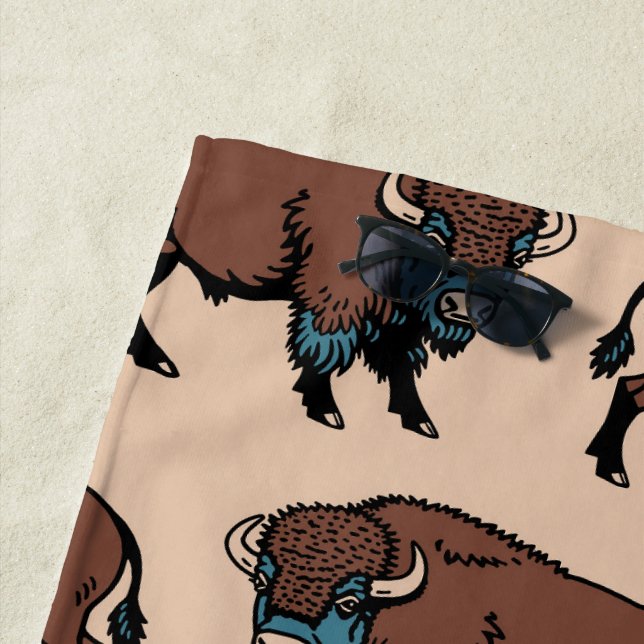 Toalha De Praia Buffalo Bison Pattern (In Situ)
