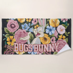 Toalha De Praia BUGS BUNNY™ Bordado Floral Gráfico