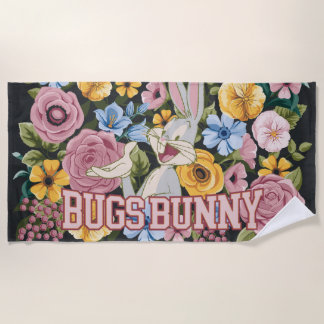 Toalha De Praia BUGS BUNNY™ Bordado Floral Gráfico