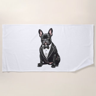 Toalha De Praia Buldogue francês em Tuxedo