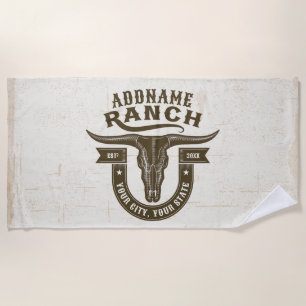 Toalha De Praia Bull Steer Skull Western Ranch