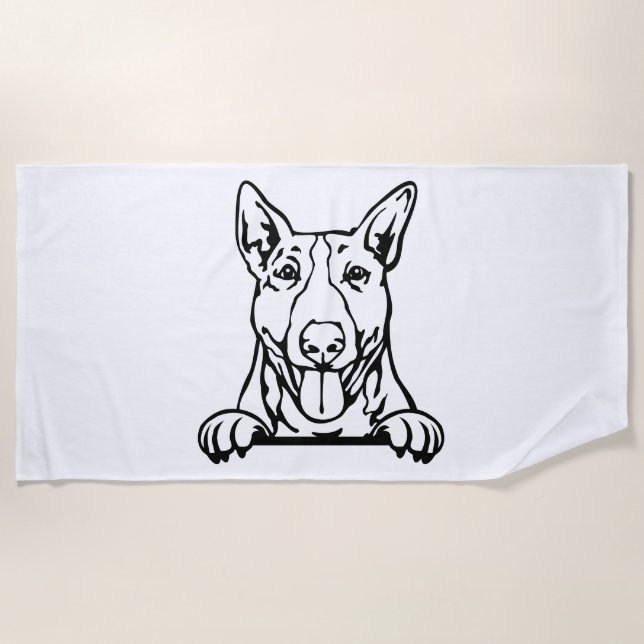Toalha De Praia Bull Terrier dog (Frente)
