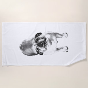 Toalha De Praia Bulldog — Olhe Para Cima, Suave Sombreado