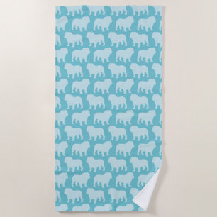Toalha De Praia Bulldog Silhouettes Pattern