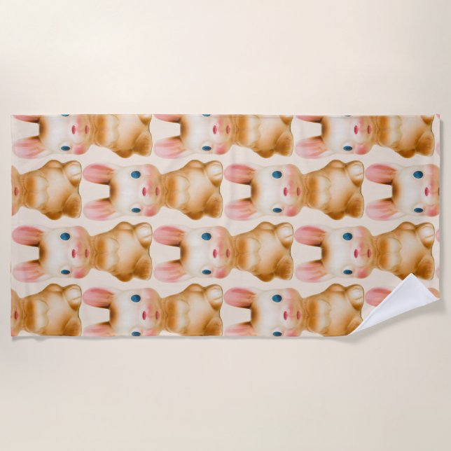 Toalha De Praia Bunny Rabbit Vintage Cream (Frente)