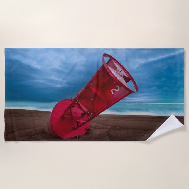 Toalha De Praia Buoy #2 na Plum Island Beach Towel 70"x35" (Frente)