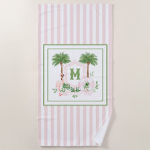 Cabana Stripes Palm Beach Monogram Crest