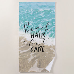 Toalha De Praia Cabelo de Praia Não Me Importo