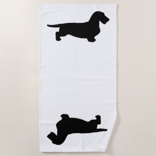 Toalha De Praia Cabelo grosso Dachshund - Silhouette 1