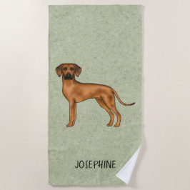 Toalha De Praia Cachorro Leão Marrom Fofo Rhodesian Ridgeback Com