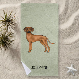 Toalha De Praia Cachorro Leão Marrom Fofo Rhodesian Ridgeback Com 