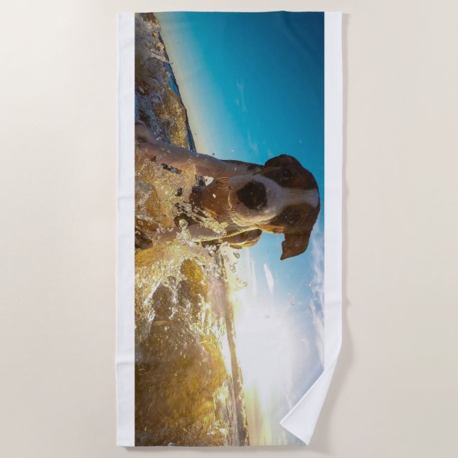 TOALHA DE PRAIA CACHORRO NADOR (Frente)