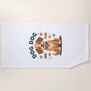 Toalha De Praia Cachorro Resgate Fofo Vintage Salve Uma Vida Carto
