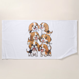 Toalha De Praia cachorros beagle felizes