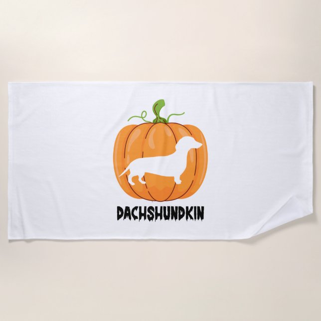 Toalha De Praia Cachshund Halloween (Frente)