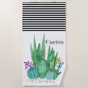 Toalha De Praia Cactus watercolor cactos flores do deserto floral