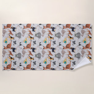 Toalha De Praia Cães E Gatos, Design