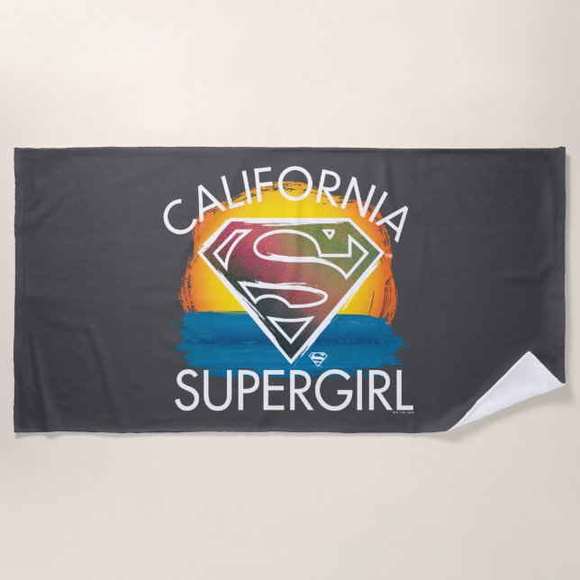 Toalha De Praia California Supergirl Sunset Graphic (Frente)