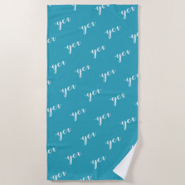 Toalha De Praia Caligrafia Azul Turquesa Nome Personalizado Repeti