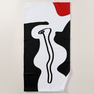 Toalha De Praia Câmara de Deslocamento: Abstrato preto, branco e v