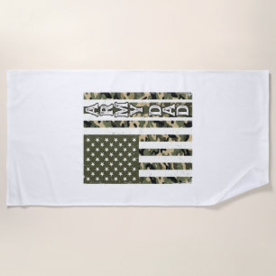 Toalha De Praia Camisa Camuflada de Papai do Exército Bandeira Ame
