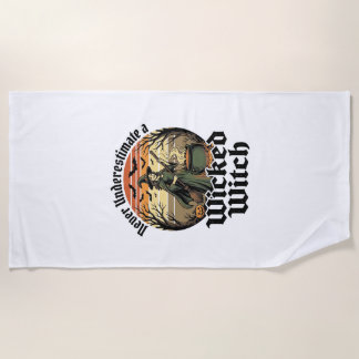 Toalha De Praia Camisa de Bruxa Divertida Gravura Vintage Desenho 