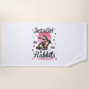 Toalha De Praia Camisa De Coelho. Apenas Uma Menina Que Ama Coelho