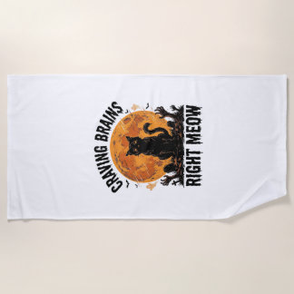 Toalha De Praia Camisa de Gravura Vintage de Gato Zumbi de Hallowe