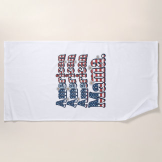 Toalha De Praia Camisa de Gravura Vintage Patriótica Mama American