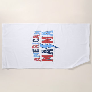 Toalha De Praia Camisa de Gravura Vintage Patriótica Mama American