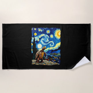 Toalha De Praia Camisa de Tartaruga Artística  Tartaruga Noite Est
