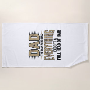 Toalha De Praia Camisa de Tipografia Vintage de Pai Careca Engraça