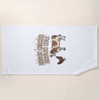Toalha De Praia Camisa engraçada da fazenda Galinha Marrom Vaca Ma