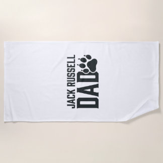 Toalha De Praia Camisa Jack Russell Pai Impressão de Pata Vintage 