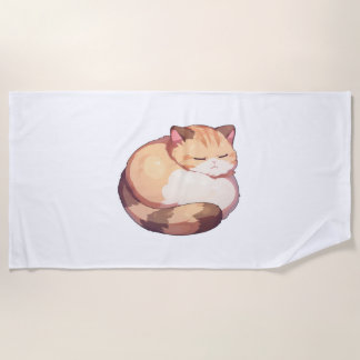 Toalha De Praia Camisa-T Clássica De Gato De Munchkin Bonito Dormi