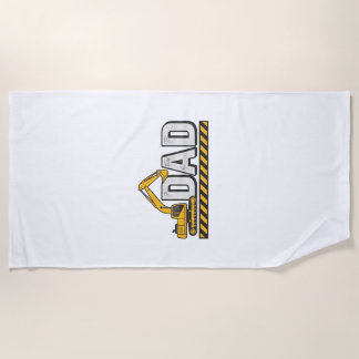 Toalha De Praia Camisa Vintage de Construção Pai Escavadeira Desig