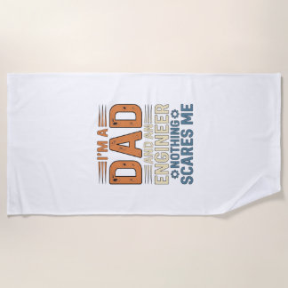 Toalha De Praia Camisa Vintage de Design de Engenheiro Pai Nada Me