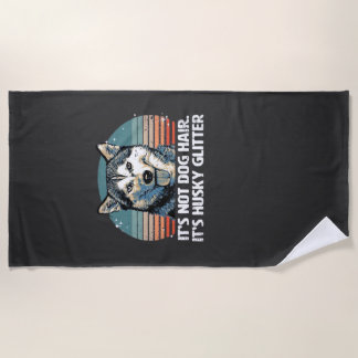 Toalha De Praia Camiseta Clássica Brilhante de Cachorro Husky Sibe