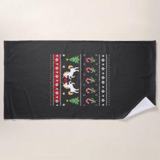 Toalha De Praia Camiseta de festa de suéter feio de Natal de unicó