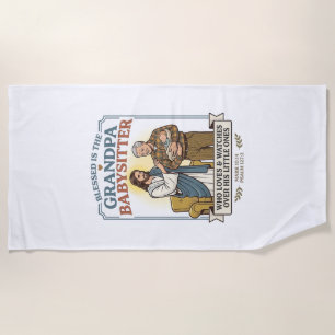 Toalha De Praia Camiseta Humor Babá Avós de Jesus Fé B